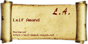 Leif Amand névjegykártya